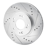 Dynamic Friction 2004-2011 Mitsubishi Grandis (Mexico) Front Right Drilled & Slotted Silver Brake Rotor by Dynamic Friction Company 631-72059R