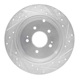 Dynamic Friction 2004-2011 Mitsubishi Endeavor Rear Left Drilled & Slotted Silver Brake Rotor by Dynamic Friction Company 631-72060L