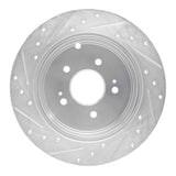 Dynamic Friction 2004-2011 Mitsubishi Endeavor Rear Right Drilled & Slotted Silver Brake Rotor by Dynamic Friction Company 631-72060R