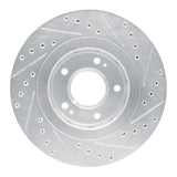 Dynamic Friction 2005-2022 Mitsubishi Outlander Front Left Drilled & Slotted Silver Brake Rotor by Dynamic Friction Company 631-72061L