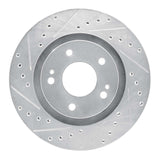Dynamic Friction 2005-2022 Mitsubishi Outlander Front Left Drilled & Slotted Silver Brake Rotor by Dynamic Friction Company 631-72061L