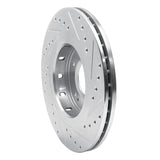 Dynamic Friction 2005-2022 Mitsubishi Outlander Front Left Drilled & Slotted Silver Brake Rotor by Dynamic Friction Company 631-72061L