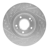 Dynamic Friction 2005-2022 Mitsubishi Outlander Front Right Drilled & Slotted Silver Brake Rotor by Dynamic Friction Company 631-72061R