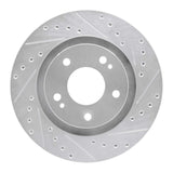 Dynamic Friction 2005-2022 Mitsubishi Outlander Front Right Drilled & Slotted Silver Brake Rotor by Dynamic Friction Company 631-72061R