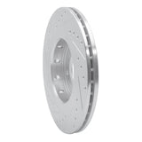 Dynamic Friction 2005-2022 Mitsubishi Outlander Front Right Drilled & Slotted Silver Brake Rotor by Dynamic Friction Company 631-72061R