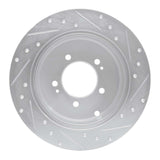 Dynamic Friction 2007-2015 Mitsubishi Lancer Rear Left Drilled & Slotted Silver Brake Rotor by Dynamic Friction Company 631-72062L