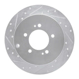 Dynamic Friction 2007-2015 Mitsubishi Lancer Rear Left Drilled & Slotted Silver Brake Rotor by Dynamic Friction Company 631-72062L