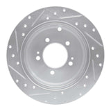 Dynamic Friction 2007-2015 Mitsubishi Outlander Rear Right Drilled & Slotted Silver Brake Rotor by Dynamic Friction Company 631-72062R