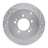 Dynamic Friction 2007-2015 Mitsubishi Outlander Rear Right Drilled & Slotted Silver Brake Rotor by Dynamic Friction Company 631-72062R