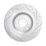Dynamic Friction 2013-2025 Mitsubishi RVR (Canada) Rear Left Drilled & Slotted Silver Brake Rotor by Dynamic Friction Company 631-72063L