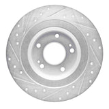 Dynamic Friction 2013-2025 Mitsubishi ASX (Mexico) Rear Right Drilled & Slotted Silver Brake Rotor by Dynamic Friction Company 631-72063R