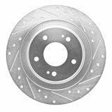 Dynamic Friction 2013-2025 Mitsubishi ASX (Mexico) Rear Right Drilled & Slotted Silver Brake Rotor by Dynamic Friction Company 631-72063R