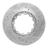 Dynamic Friction 2005-2018 Mitsubishi Fuso FE Rear Right Drilled & Slotted Silver Brake Rotor by Dynamic Friction Company 631-72068R