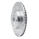 Dynamic Friction 2016-2025 Dodge Attitude (Mexico) Front Left Drilled & Slotted Silver Brake Rotor by Dynamic Friction Company 631-72069L