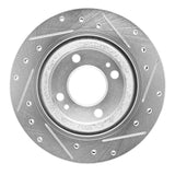 Dynamic Friction 2016-2025 Dodge Attitude (Mexico) Front Left Drilled & Slotted Silver Brake Rotor by Dynamic Friction Company 631-72069L