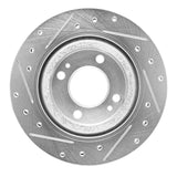 Dynamic Friction 2016-2025 Dodge Attitude (Mexico) Front Right Drilled & Slotted Silver Brake Rotor by Dynamic Friction Company 631-72069R
