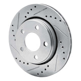 R1 Concepts 1985-1991 Audi 200 Quattro Rear Left Drilled & Slotted Silver Brake Rotor