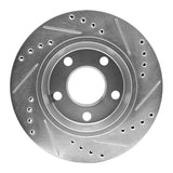 R1 Concepts 1985-1991 Audi 200 Quattro Rear Left Drilled & Slotted Silver Brake Rotor