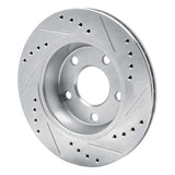 R1 Concepts 1985-1991 Audi 200 Quattro Rear Left Drilled & Slotted Silver Brake Rotor