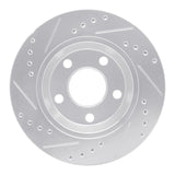 R1 Concepts 1985-1991 Audi 5000CS Turbo Quattro Rear Right Drilled & Slotted Silver Brake Rotor by R1 Concepts 631-73001R