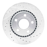 R1 Concepts 1980-1986 Audi Quattro Front Right Drilled & Slotted Silver Brake Rotor by R1 Concepts 631-73004R