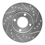 R1 Concepts 1984-1987 Audi Coupe Front Left Drilled & Slotted Silver Brake Rotor by R1 Concepts 631-73005L