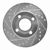 R1 Concepts 1984-1987 Audi Coupe Front Left Drilled & Slotted Silver Brake Rotor by R1 Concepts 631-73005L