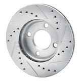 R1 Concepts 1984-1987 Audi Coupe Front Left Drilled & Slotted Silver Brake Rotor by R1 Concepts 631-73005L