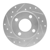 R1 Concepts 1984-1995 Audi 90 Quattro Rear Left Drilled & Slotted Silver Brake Rotor by R1 Concepts 631-73006L