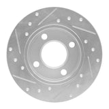 R1 Concepts 1984-1995 Audi 4000 Quattro Rear Right Drilled & Slotted Silver Brake Rotor