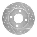 R1 Concepts 1984-1995 Audi 4000 Quattro Rear Right Drilled & Slotted Silver Brake Rotor