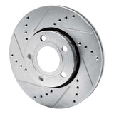 R1 Concepts 1985-1991 Audi 5000CS Turbo Quattro Front Left Drilled & Slotted Silver Brake Rotor by R1 Concepts 631-73008L