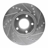 R1 Concepts 1985-1991 Audi 5000CS Turbo Quattro Front Left Drilled & Slotted Silver Brake Rotor by R1 Concepts 631-73008L