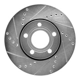 R1 Concepts 1985-1991 Audi 5000CS Turbo Quattro Front Left Drilled & Slotted Silver Brake Rotor by R1 Concepts 631-73008L