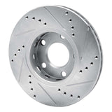 R1 Concepts 1985-1991 Audi 5000CS Turbo Quattro Front Left Drilled & Slotted Silver Brake Rotor by R1 Concepts 631-73008L