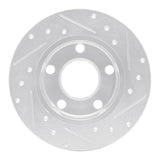 R1 Concepts 1985-2000 Audi 200 Quattro Rear Left Drilled & Slotted Silver Brake Rotor by R1 Concepts 631-73009L