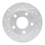 R1 Concepts 1985-2000 Audi 200 Quattro Rear Left Drilled & Slotted Silver Brake Rotor by R1 Concepts 631-73009L