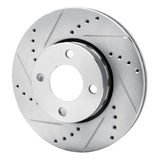 R1 Concepts 1990-1998 Audi Coupe Front Left Drilled & Slotted Silver Brake Rotor by R1 Concepts 631-73010L