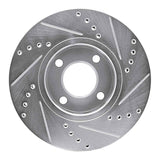R1 Concepts 1990-1998 Audi Coupe Front Left Drilled & Slotted Silver Brake Rotor by R1 Concepts 631-73010L