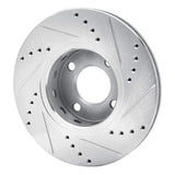 R1 Concepts 1990-1998 Audi Coupe Front Left Drilled & Slotted Silver Brake Rotor by R1 Concepts 631-73010L