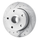 R1 Concepts 1996-2008 Audi A4 (Mexico) Rear Left Drilled & Slotted Silver Brake Rotor by R1 Concepts 631-73017L