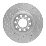 R1 Concepts 1999-2004 Audi S6 Front Left Drilled & Slotted Silver Brake Rotor by R1 Concepts 631-73023L