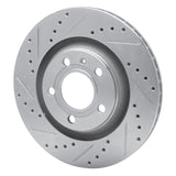 Dynamic Friction 2004-2009 Audi S4 Rear Left Drilled & Slotted Silver Brake Rotor by Dynamic Friction Company 631-73032L