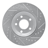 Dynamic Friction 2004-2009 Audi S4 Rear Left Drilled & Slotted Silver Brake Rotor by Dynamic Friction Company 631-73032L