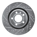 Dynamic Friction 2004-2009 Audi S4 Rear Left Drilled & Slotted Silver Brake Rotor by Dynamic Friction Company 631-73032L