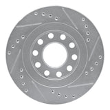 Dynamic Friction 2004-2005 Audi ALLROAD Rear Left Drilled & Slotted Silver Brake Rotor by Dynamic Friction Company 631-73033L
