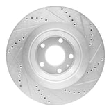 Dynamic Friction 2005-2011 Audi A6 Quattro Rear Left Drilled & Slotted Silver Brake Rotor by Dynamic Friction Company 631-73039L