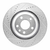 Dynamic Friction 2005-2011 Audi A6 Quattro Rear Left Drilled & Slotted Silver Brake Rotor by Dynamic Friction Company 631-73039L