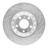 Dynamic Friction 2004-2010 Audi A8 Rear Left Drilled & Slotted Silver Brake Rotor by Dynamic Friction Company 631-73040L