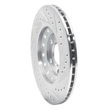 Dynamic Friction 2004-2010 Audi A8 Rear Left Drilled & Slotted Silver Brake Rotor by Dynamic Friction Company 631-73040L